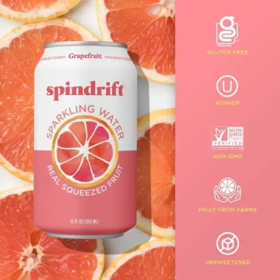 Spindrift Grapefruit Sparkling Water - 8pk/12 fl oz Cans image {2}