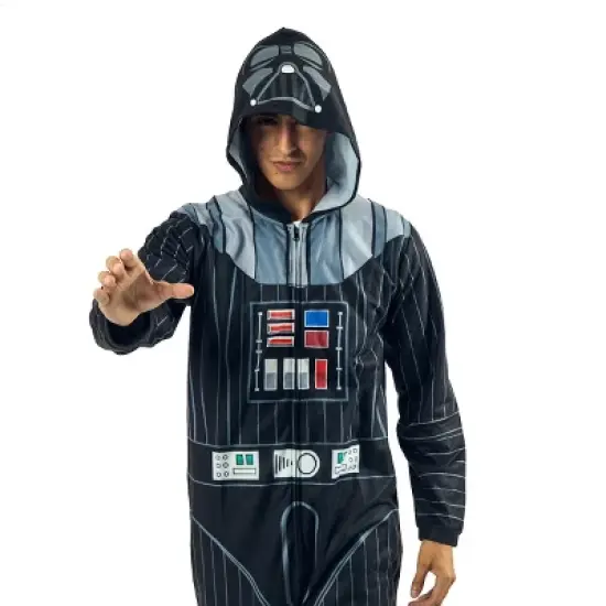 Star Wars Darth Vader Men's Onesie Costume Union Suit With Hood image {2}