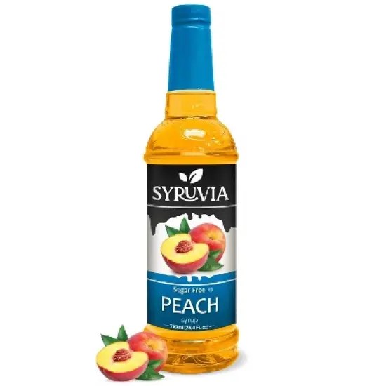 Syruvia Sugar Free Peach Syrup - 25.4 fl oz. Premium Flavoring Syrup For Coffee image {7}