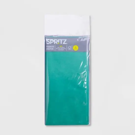 8ct Pegged Tissue Green - Spritz&trade;: Solid Gift Packaging Accessories for All Occasions, Easter image {1}
