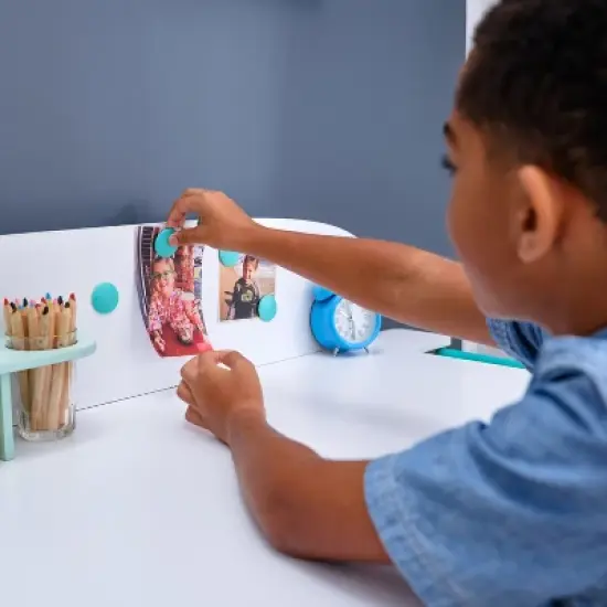 KidKraft Grow Together Pocket Adjustable Desk with Hutch and Chair image {6}