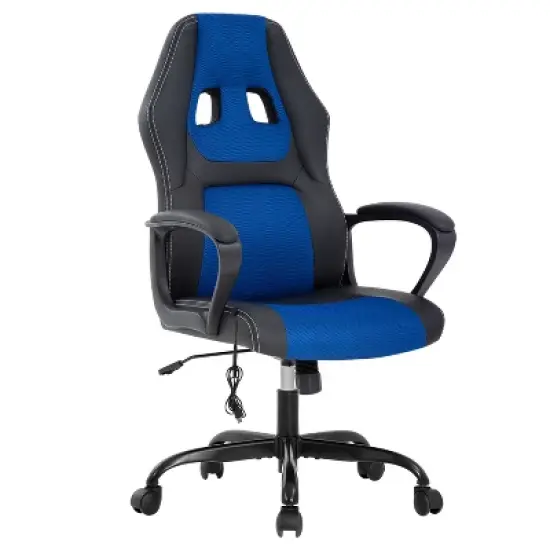 BestMassage Gaming Chair Office Chair with Lumbar Support Adjustable Height PU Leather Executive Chair for Women Men Adults image {8}