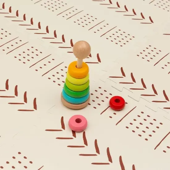 CHILDLIKE BEHAVIOR 72" x 48" Baby Play Mat With Interlocking Floor Tiles image {2}