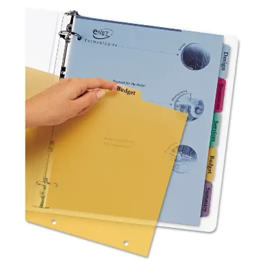 Avery Index Maker Print & Apply Clear Label Plastic Dividers 5-Tab Letter 11452 image {2}