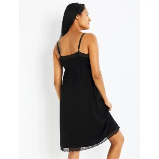 Lace Trim Clipdown Nursing Nightgown | A Pea in the Pod image {2}