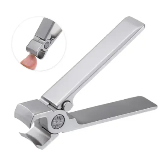 Unique Bargains Stainless Steel Nail Clippers Portable Nail Cutter for Nail Care Black 1Pc image {2}