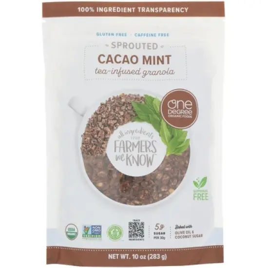 One Degree Organic Foods Cacao Mint Tea-Infused Granola  - Case of 6/10 oz image {1}