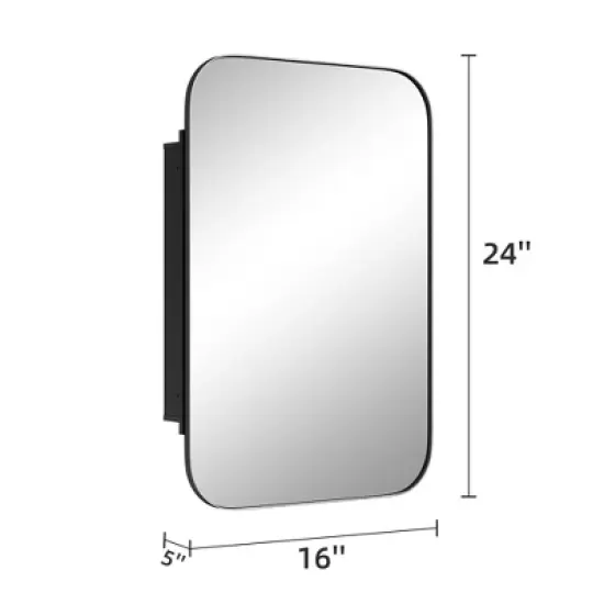 Dovelina Iron Frame Arched Wall Mirror Cabinet Multifunctional Wall-Mounted Mirrored Cabinet with Magnetic Doors image {5}