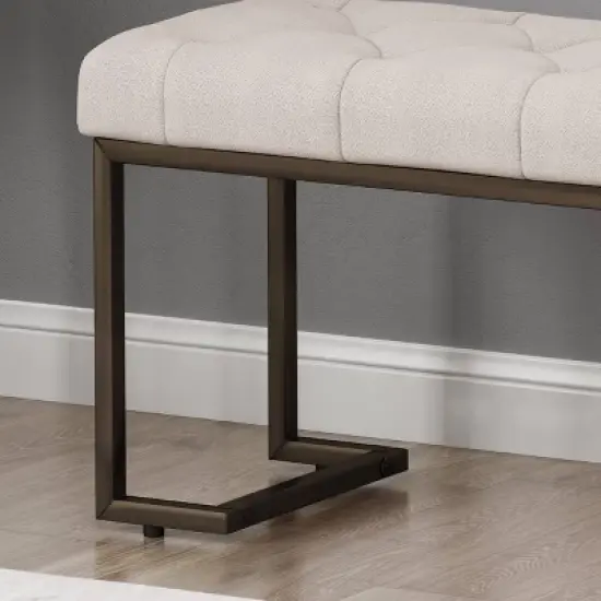 Galileo Modern Bench Beige - Christopher Knight Home image {4}