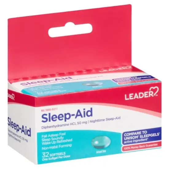 Leader 50 mg Sleep-Aid 32 Softgels image {8}