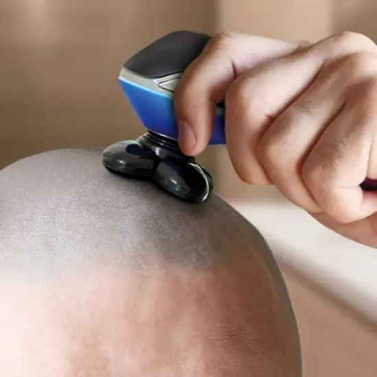 Barbasol LCD Display Rechargeable Head Shaver Set with a Cleaning Buffing Brush - 4ct image {3}