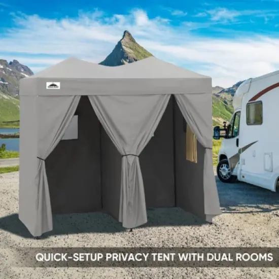 EAGLE PEAK Outdoor Changing Room 8x4, 2 Room Pop Up Portable Changing Room, Sun Shelter, Portable Dressing Room image {11}