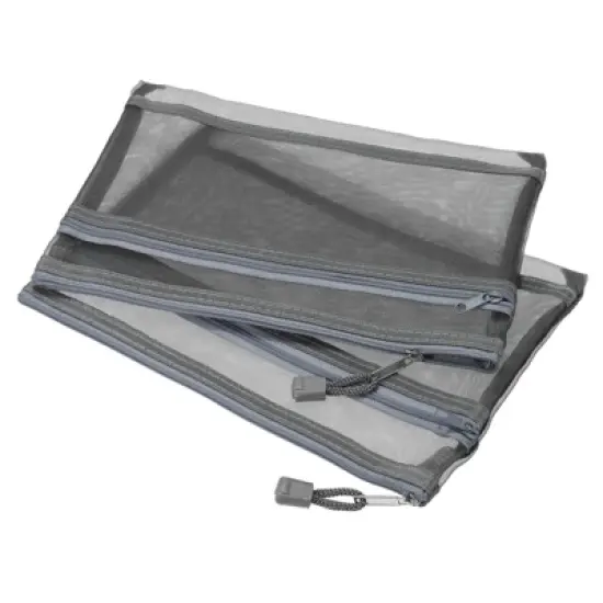 Unique Bargains Travel Office Mesh Double Layer Zip File Storage Pouch 6 Pcs image {8}