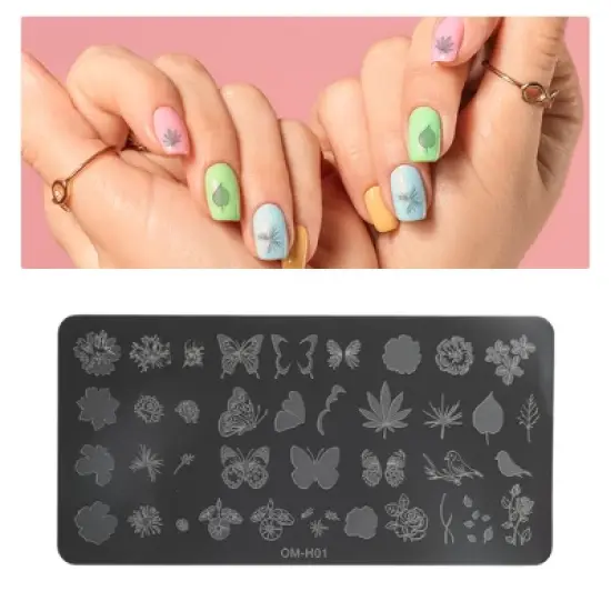 Unique Bargains Colorful Nail Art Stamp OM-H01 Silver Tone 1 Pc image {2}