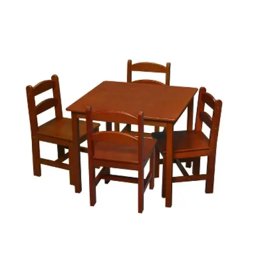 5pc Kids' Square Table and Chair Set - Gift Mark image {1}