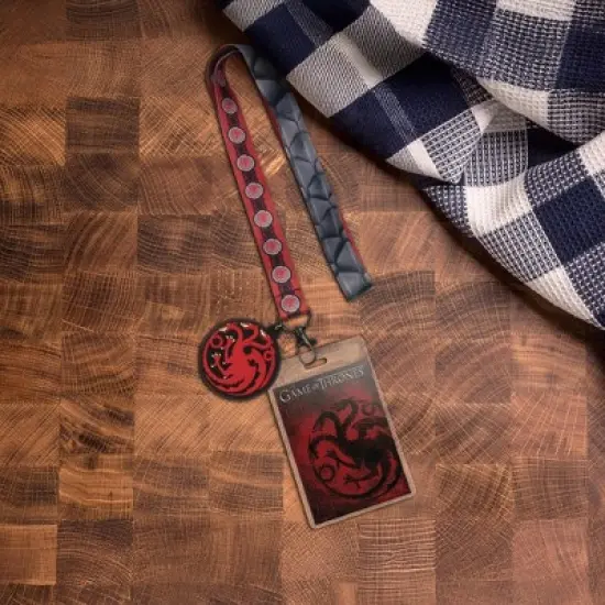 Crowded Coop, LLC Game of Thrones House Targaryen Lanyard w/ PVC Charm image {2}