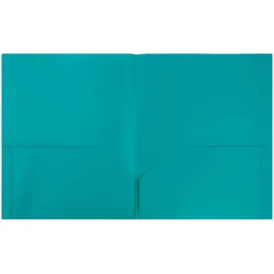 JAM 6pk POP 2 Pocket School Presentation Plastic Folders Teal image {1}