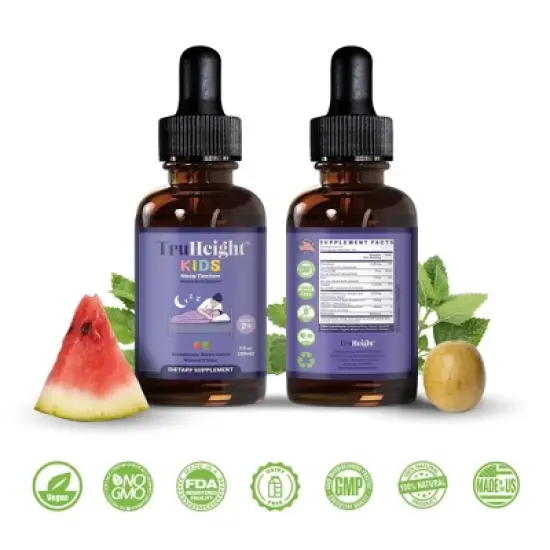TruHeight Kids Sleep Tincture Ages 2+ (Watermelon Flavor) - Babies, Toddlers & Kids Natural Sleep Aid - Baby, Toddler, Child Melatonin 2 Year Old+ image {7}