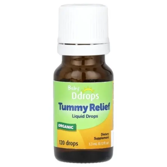 Ddrops Baby, Organic Tummy Relief Liquid Drops, For Newborns+, 120 Drops, 0.12 fl oz (3.3 ml) image {2}