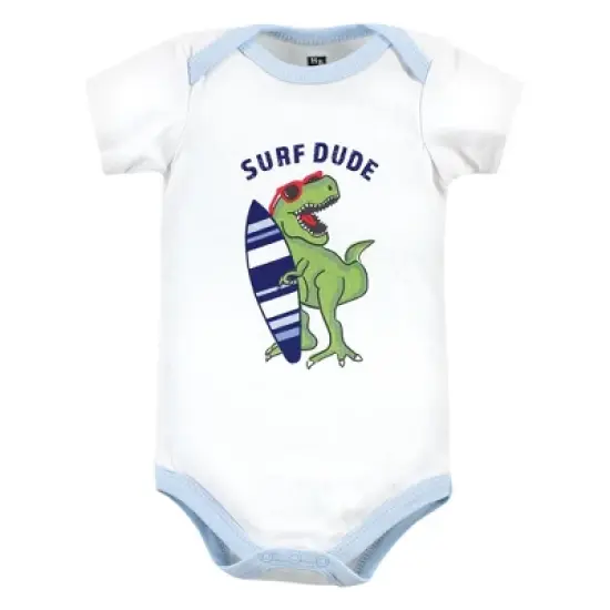 Hudson Baby Infant Boys Cotton Bodysuits, Surf Dude image {2}