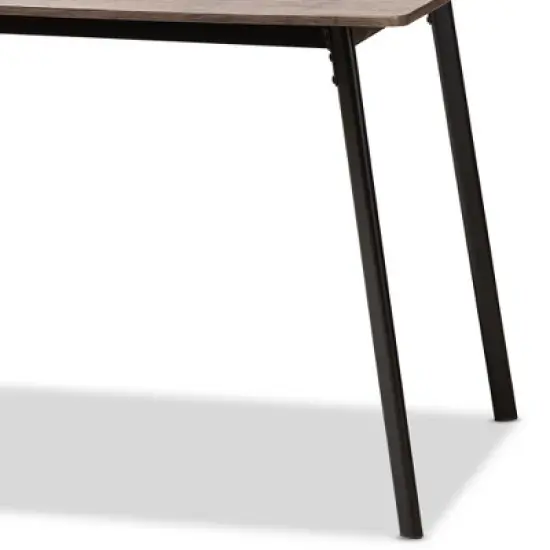 5pc Ornette Mid Century Modern Matte Frame Dining Set Light Brown - Baxton Studio image {3}