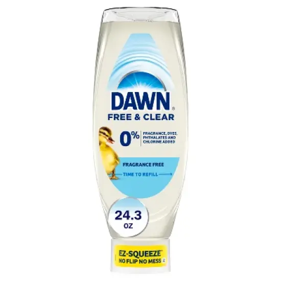 Dawn Free & Clear Ez Squeeze Dishwashing Liquid - Unscented - 24.3 fl oz image {7}