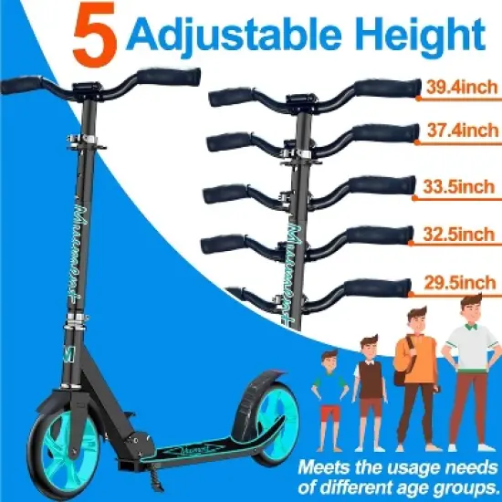 Musment Foldable Scooter -200mm Big Wheels 4 Levels Height Adjustable for Kid, Teens & Adults image {1}