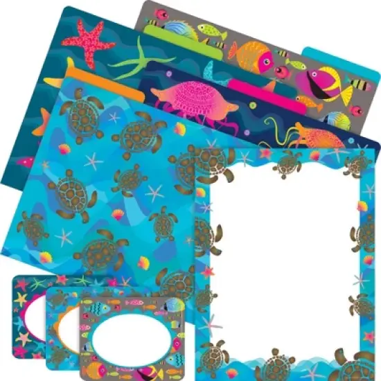 Barker Creek Kai Ola Sea Turtles Get Organized File Folders Set Multi-Design 107 per Set: Turtle Office Supplies, Paper, 50 Sheet Capacity image {5}