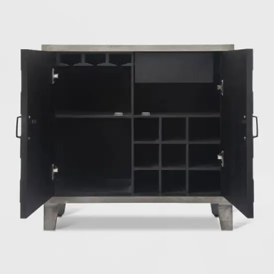 Friedman Bar Cabinet with Wine Storage Gray - Finch image {6}