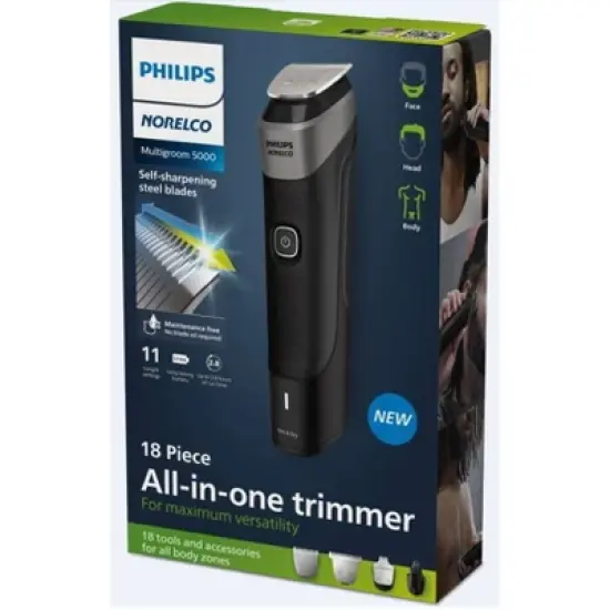 Philips Norelco Series 5000 Multigroom Men's Rechargeable Electric Trimmer - MG5910/49 - 18pc image {1}