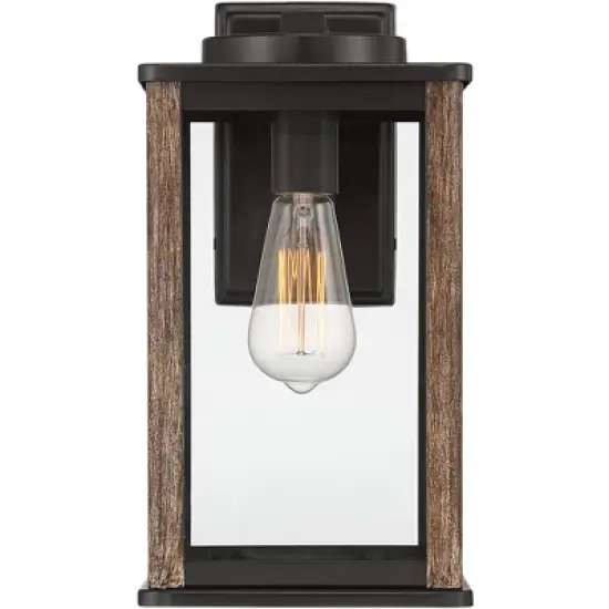 John Timberland Wordsworth Field Rustic Farmhouse Outdoor Wall Light Fixture Dark Bronze Wood Grain 14 1/4" Clear Glass Panels for Post Exterior Deck image {4}
