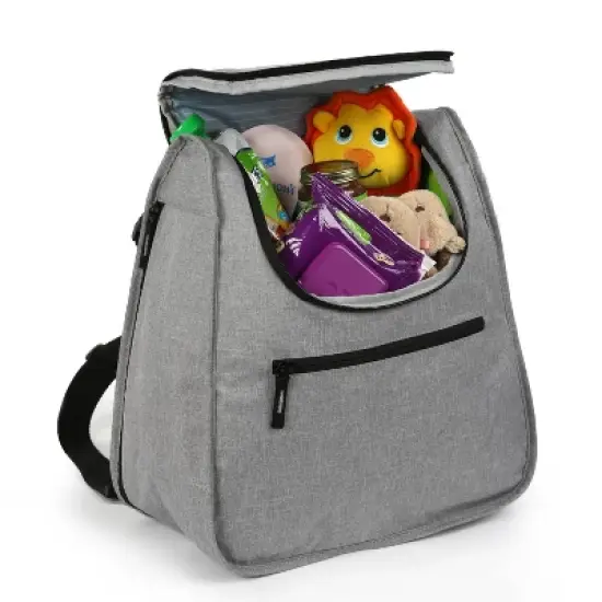 Fulton Bag Co. Expandable Messenger Backpack Diaper Bag - Gray image {1}