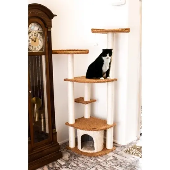 Armarkat Ultra Thick Faux Fur Real Wood Cat Scratching Furniture For Cats Play Chocolate A6402 image {3}