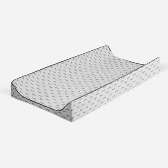 Bacati - Mustache Quilted Muslin Changing Pad Cover Gray image {6}