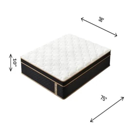 Ridstar 10-inch Dual-Firm Hybrid Mattress with Motion Isolation and Edge Support-White image {4}