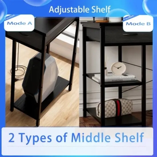 Kumasinova 47" Office Desks with Power Outlet,Computer Desk with Drawers,Gaming Desk with Large Side Pocket,Standing Desk for Gaming/Study image {3}