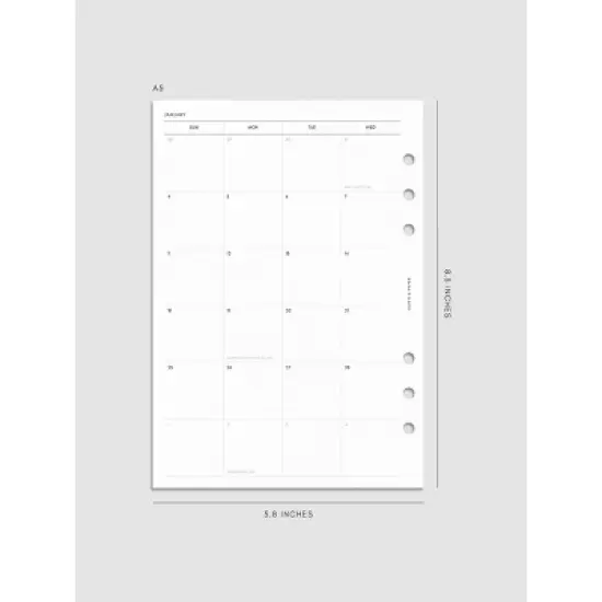 2026 Dated Monthly Planner Insert | Sunday Start | Cloth & Paper image {10}