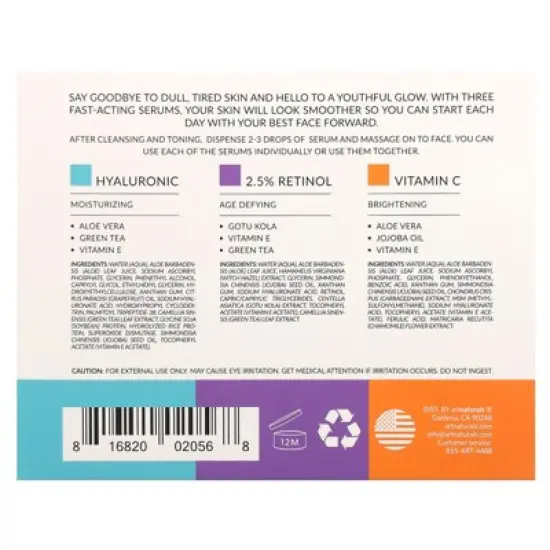 artnaturals Serum Trio, 3 Piece Set, 1 fl oz (29.5 ml) Each image {2}