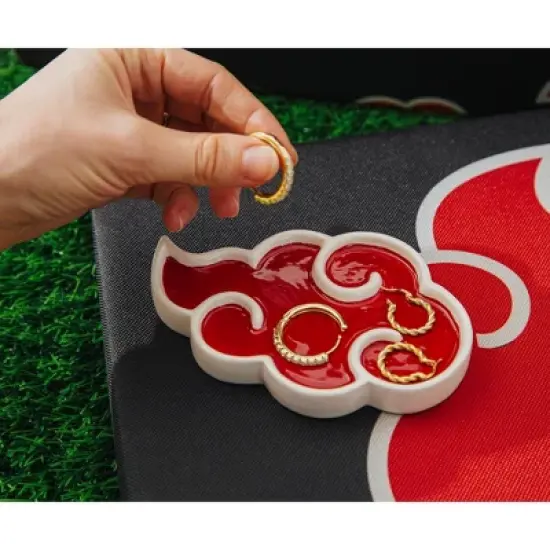 Ukonic Naruto Shippuden Akatsuki Red Cloud Ceramic Trinket Tray Dish image {6}