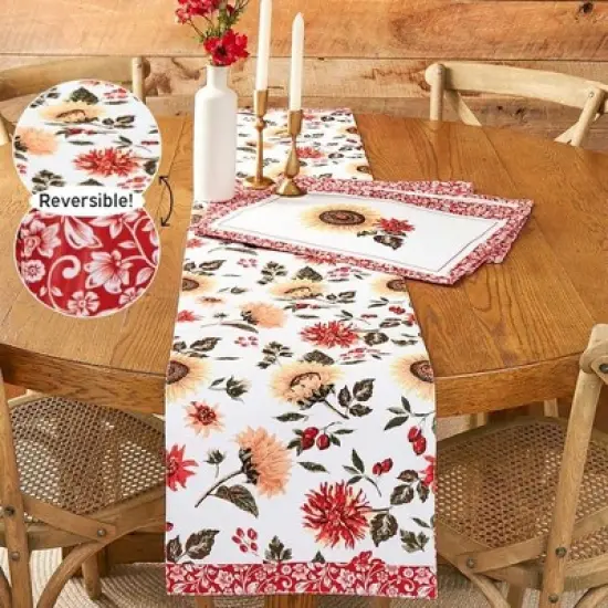 The Lakeside Collection Jacobean Sunflower Set of 4 Placemats and Runner - Set of 4 Placemats image {3}