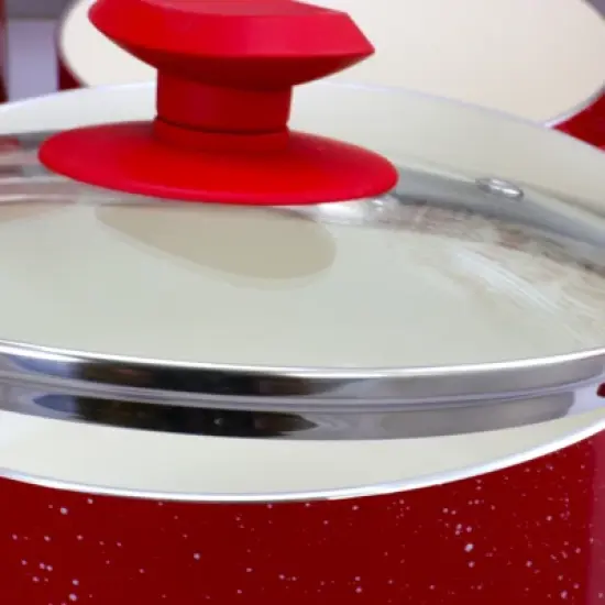 San Jacinto 9 Piece Aluminum Cookware Set in Red Speckle image {3}