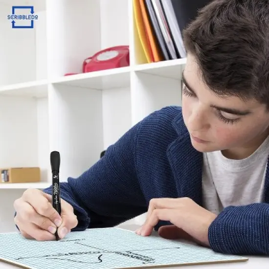 SCRIBBLEDO Box Grid 9&rdquo;x12&rdquo; Dry Erase Board image {2}