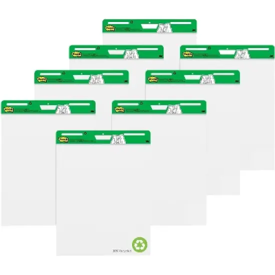 Post-it Recycled Super Sticky Wall Easel Pad 25" x 30" 30 Sheets/Pad 8 Pads/Pack (559RP-VAD8) image {9}