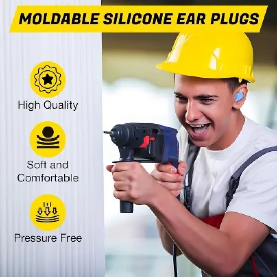 Quality Plugs12 Pairs Soft Moldable Silicone Ear Plugs In 2 Convenient Travel Storage Boxes Concerts Construction Noise Cancelling Reduction 27dB image {2}