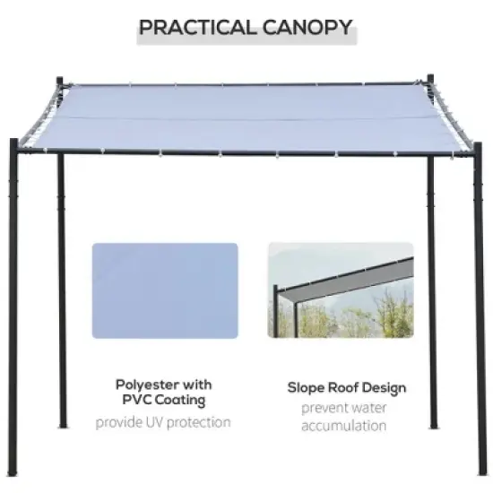 Resenkos Outdoor Garden Gazebo, Sunshade Gazebo Canopy,9' x 10' Outdoor Pergola with Canopy, Patio Sun Shade Shelter Grill Gazebo,Gray image {2}