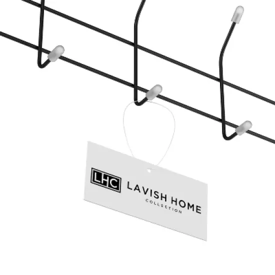 Hastings Home Entryway Bench with Coat Rack, Seat, Hooks, and Shoe Storage, Black image {3}