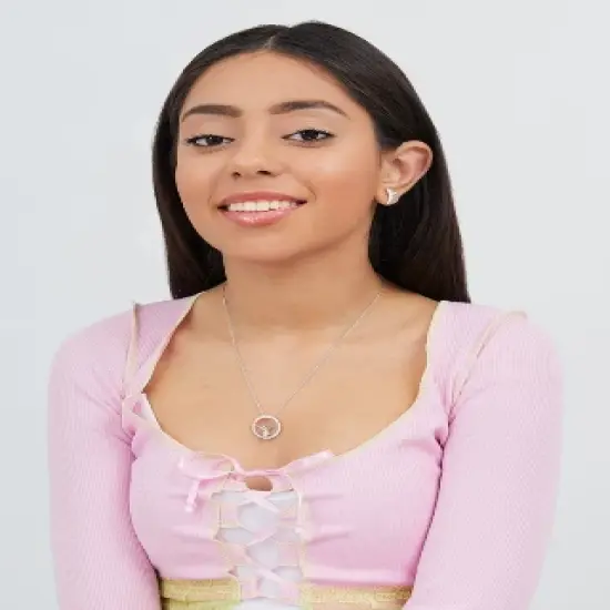 Disney Tinkerbell Silver Plated Cubic Zirconia Pendant Necklace, 18 + 2" image {2}