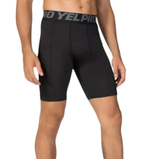 Anna-Kaci Active Men's Compression Fit Performance Shorts with Wide Waistband and Moisture-Wicking Stretch Fabric image {6}