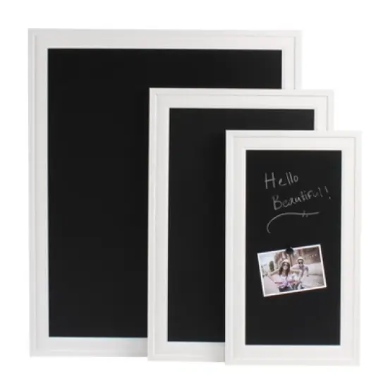 27.5" x 18.5" Bosc Framed Magnetic Chalkboard White - DesignOvation image {3}