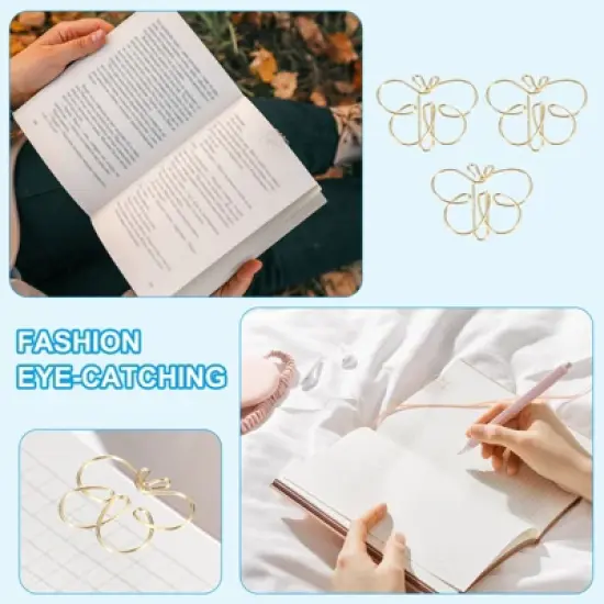 Unique Bargains Butterfly Shape Metal Cute Funny Exquisite Paper Clip Clamp 60 Pcs image {2}